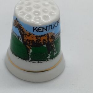 Thimble Horses Porcelain Kentucky Vintage Decorative
